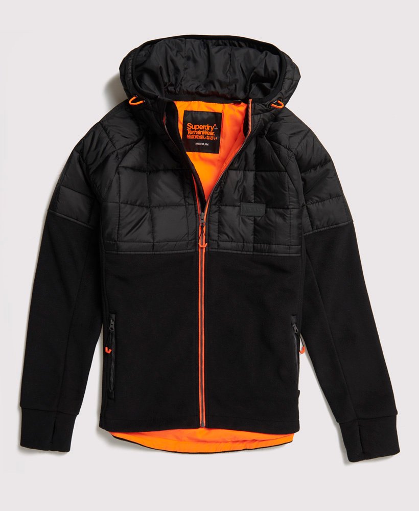 Men's Polar Fleece Hybrid Jacket in Black | Superdry CA-EN