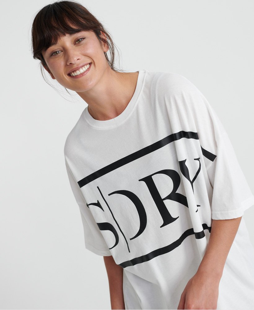 Superdry Edit Oversized T skjorte Dame Sale Tops Superdry Utah Oversized T skjorte Dame T skjorter