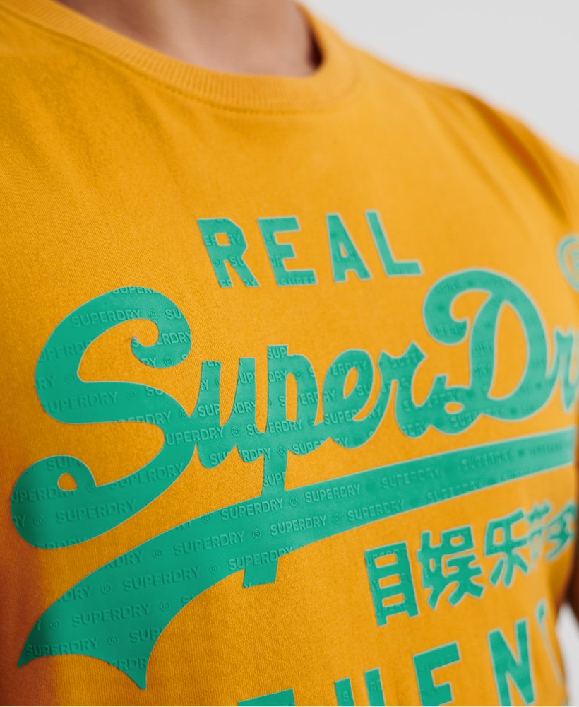 Mens - Vintage Authentic Fluro T-Shirt in Golden Yellow | Superdry