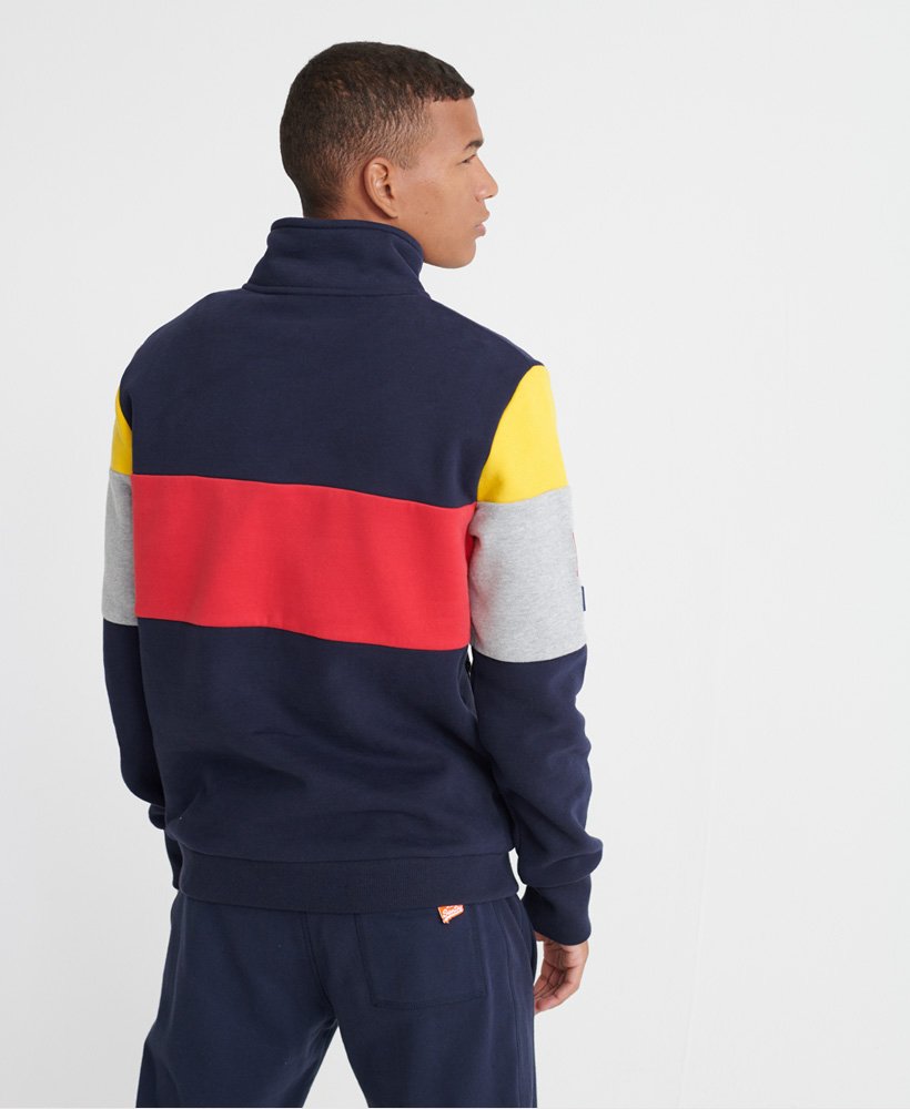 colour block half zip sweatshirt