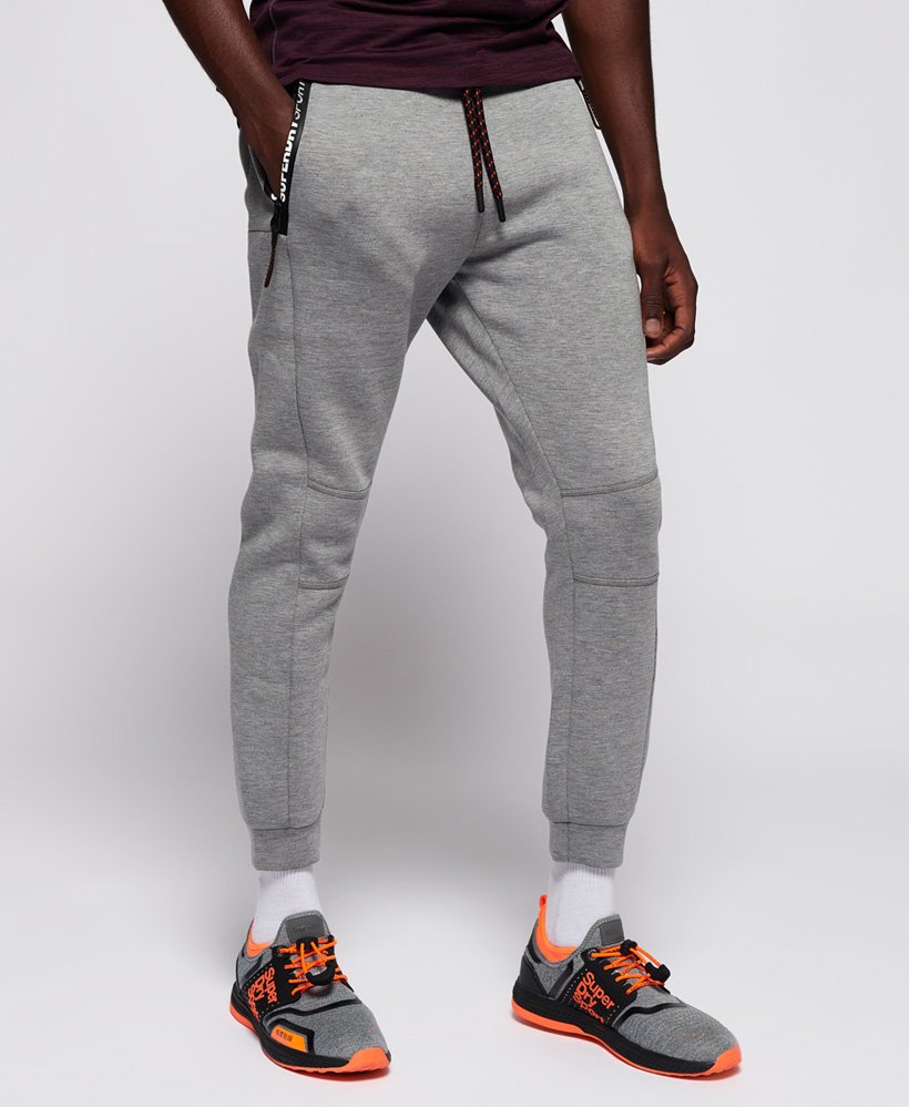 Mens - Gym Tech Stretch Joggers in Mid Grey Heather | Superdry