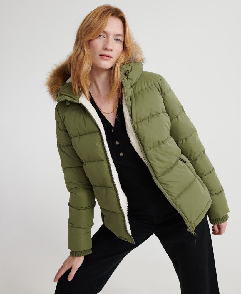tack twist Aanhankelijk Superdry Womens Kerama Faux Fur Microfibre Jacket | eBay