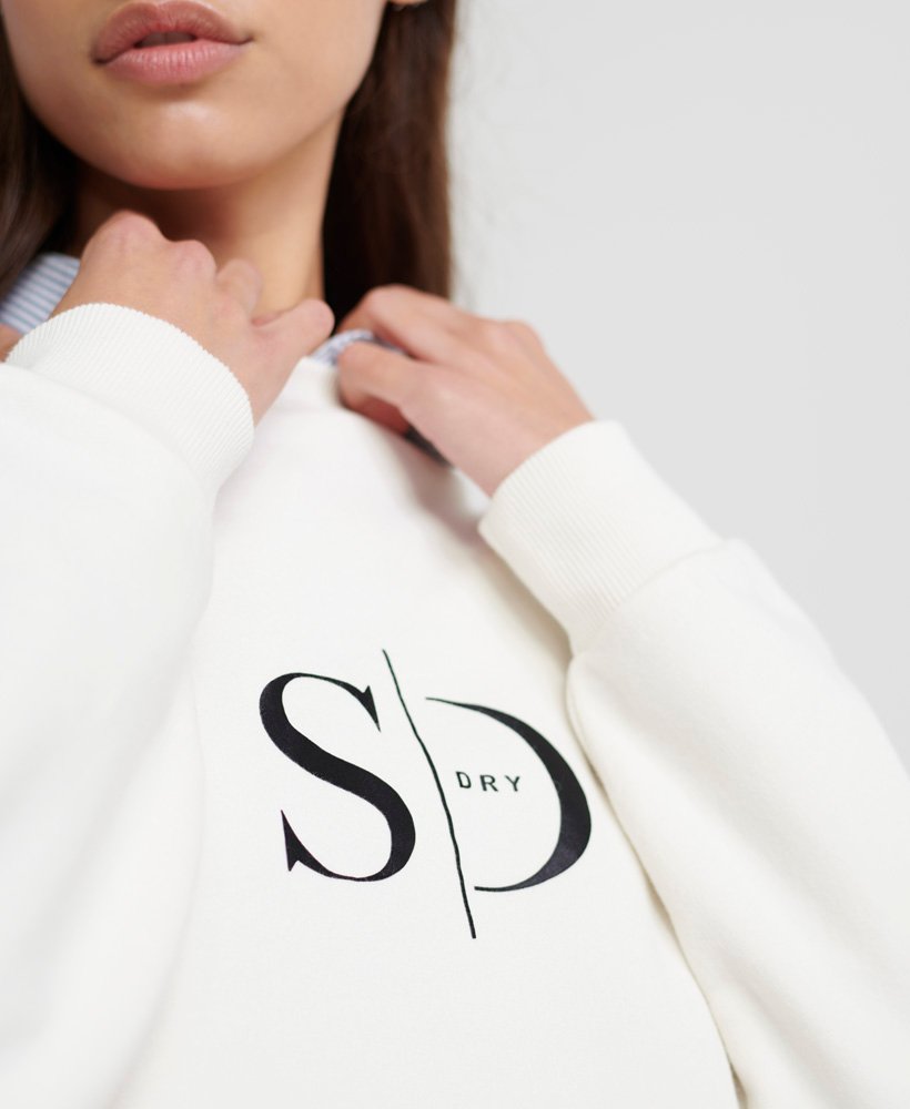 Superdry Damen Lässiges Edit Sweatshirt Mit Rundhalsausschnitt