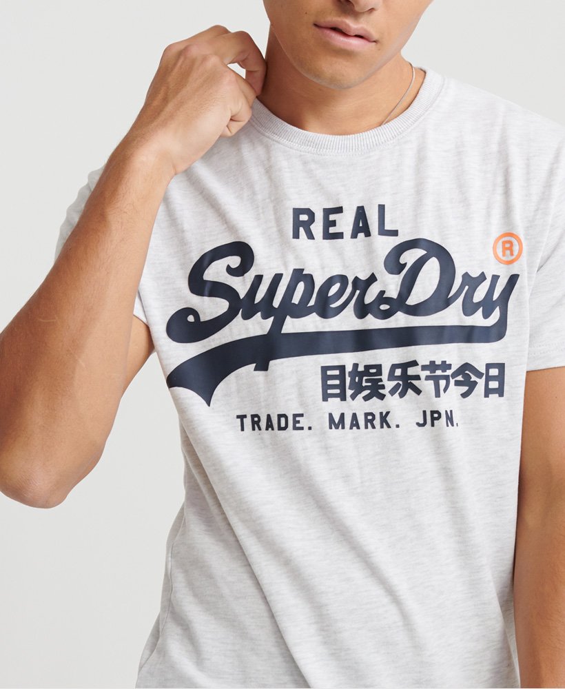 Mens Vintage Logo TShirt in Ice Marl Superdry