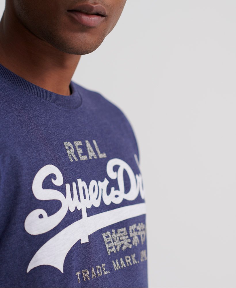 Superdry Herren T-Shirt Vintage Logo blau M1010093A BCY Princedom Blue Marl
