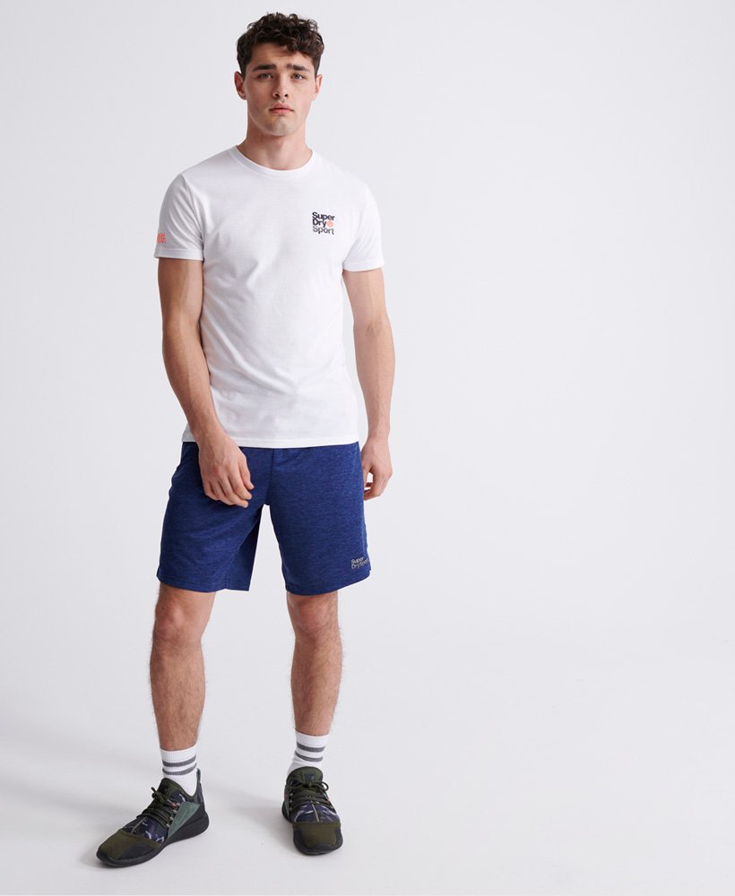 Men's - Training Shorts in Beechwater Blue Marl | Superdry UK