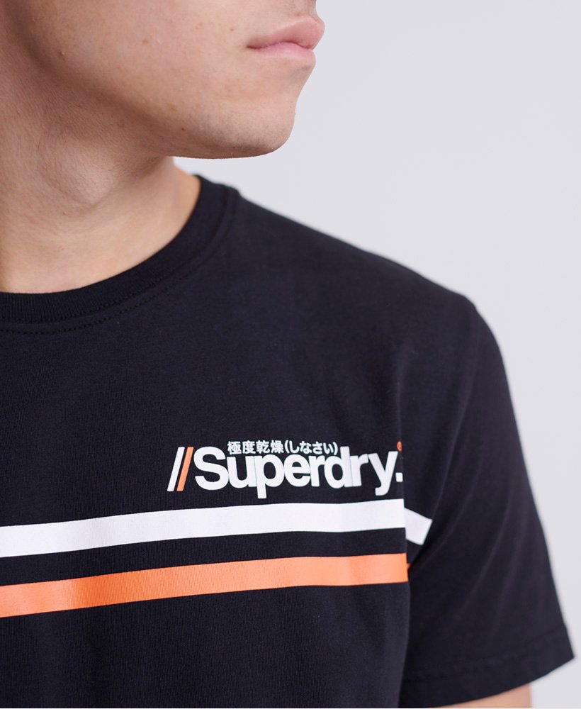 Logotipo de Superdry core Split T-Shirt Piloto Azul Medio