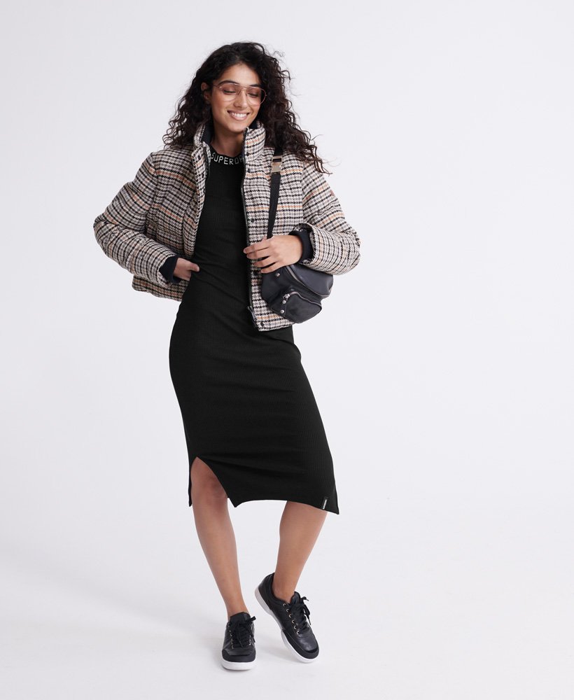 Superdry Jacquard Midi Bodycon långärmad klänning Tjejer Superdry Jacquard Midi Bodycon långärmad klänning Tjejer