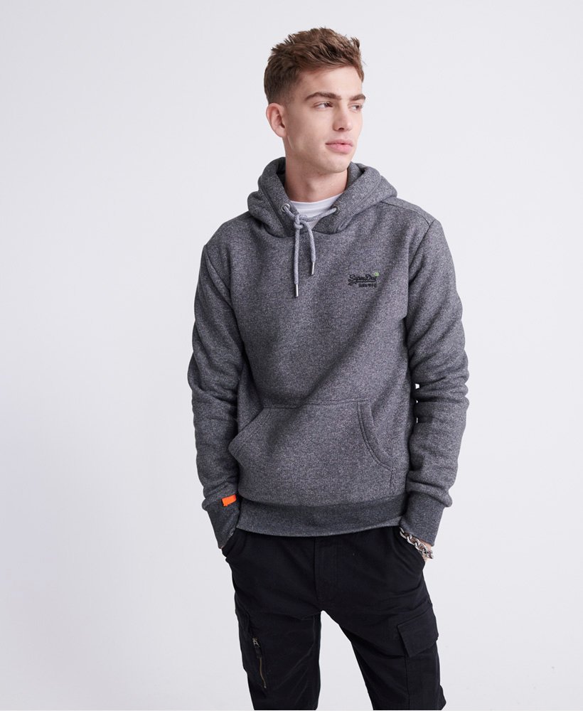 Mens - Orange Label Classic Hoodie in Dark Grey | Superdry