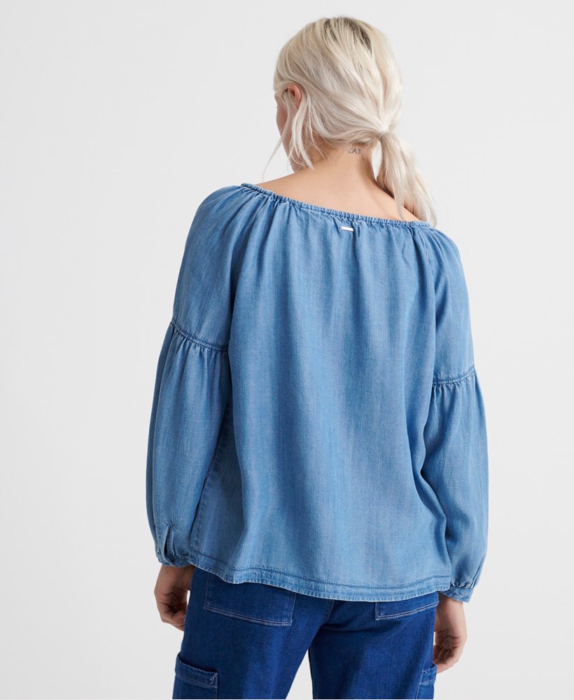 Womens - Arizona Peek A Boo Top in Indigo Wash | Superdry UK