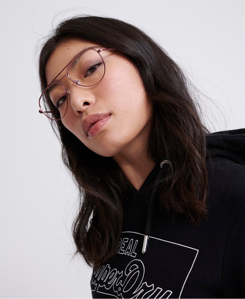 Womens - Vintage Logo Outline Hoodie in Black | Superdry