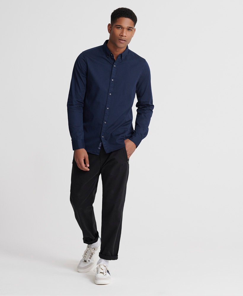 Men's - Classic Twill Lite Long Sleeved Shirt in Nordic Navy | Superdry UK