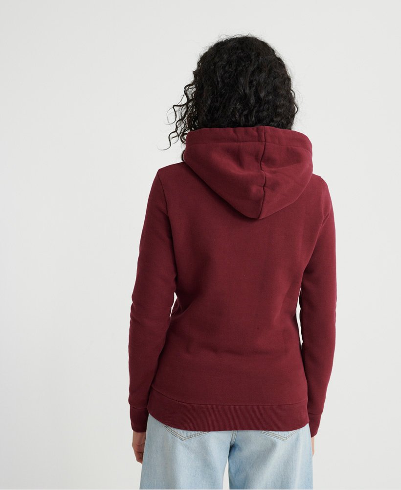 Womens - Vintage Logo Debossed Foil Hoodie in Red | Superdry