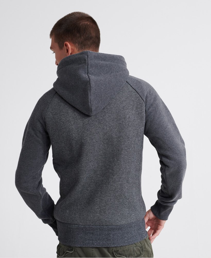 Mens - Limited Icarus Embossed Raglan Hoodie in Dark Grey Herringbone ...