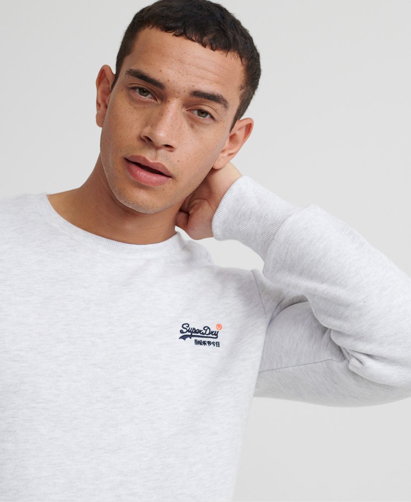 Mens Orange Label Crew Sweatshirt in Ice Marl Superdry UK