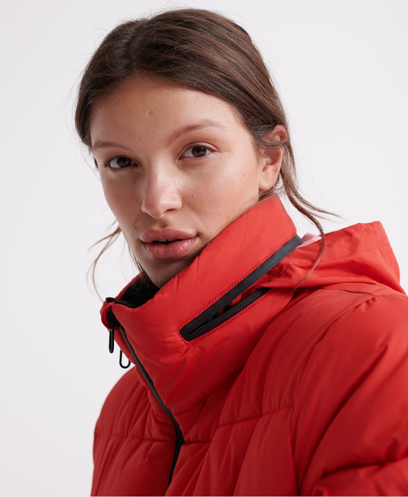 Womens - Long Sleeved Essentials Padded Jacket in Apple Red | Superdry UK