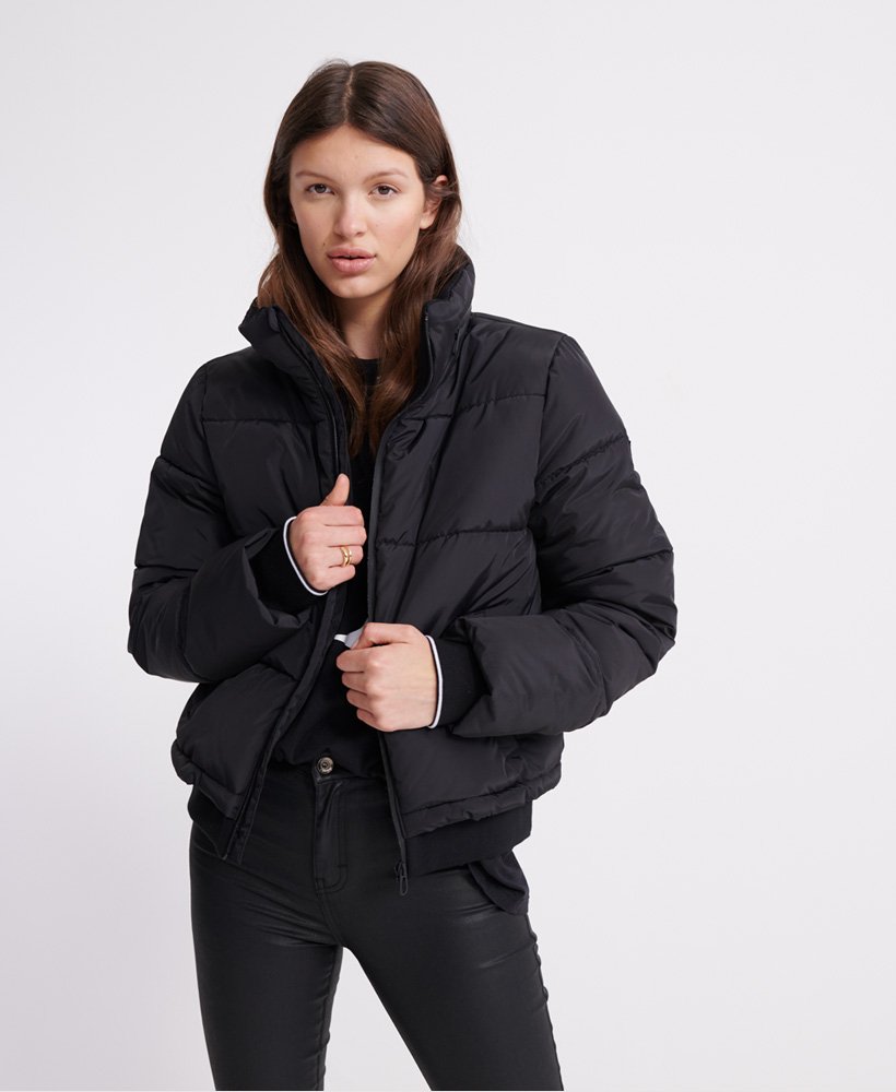 Womens - Long Sleeved Essentials Padded Jacket in Black | Superdry UK