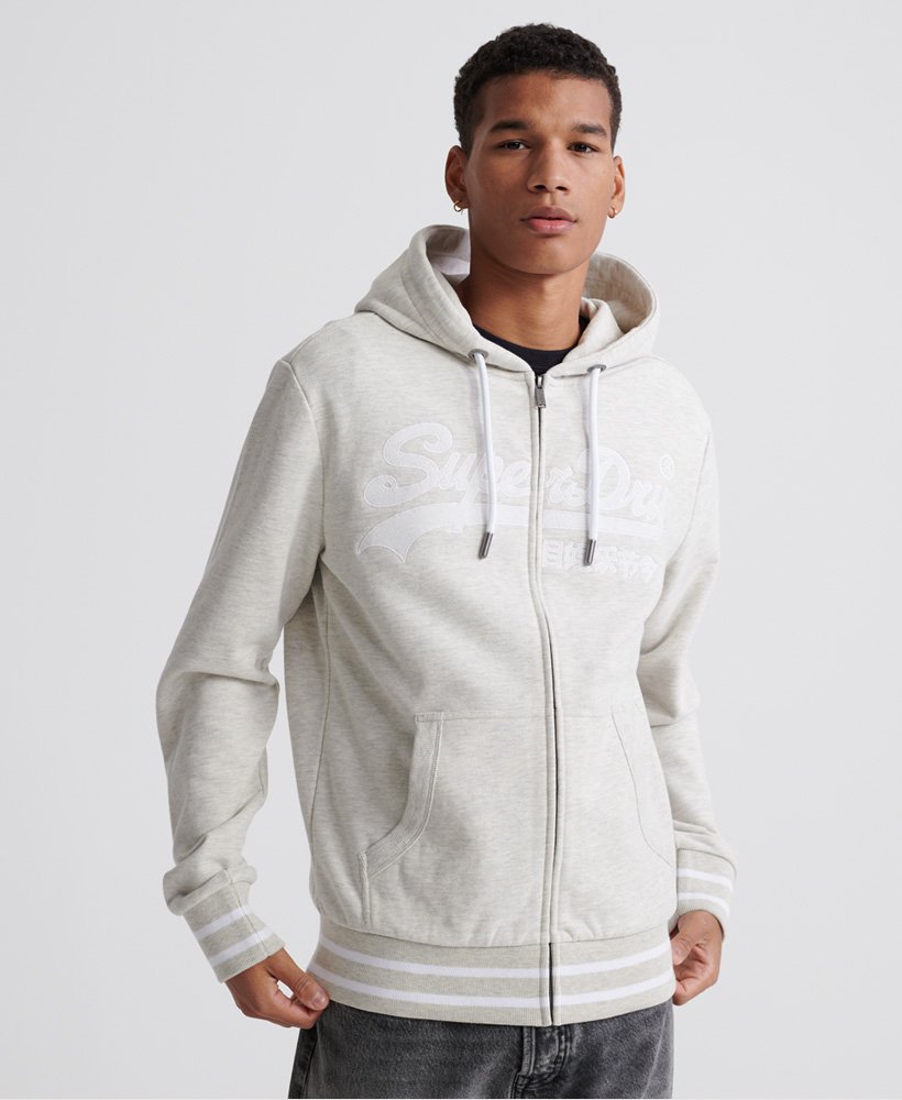 Superdry Vintage Logo Embroidered Loopback Zip Hoodie - Men's