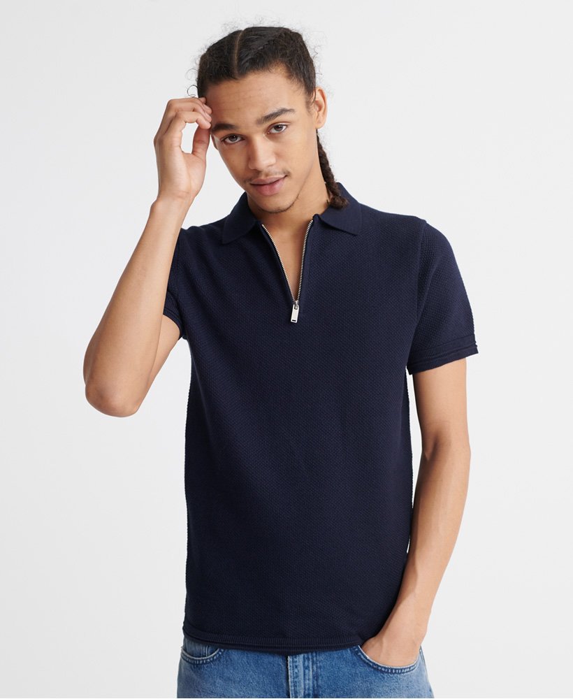 short sleeve knitted polo shirt