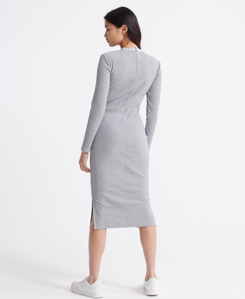 Superdry Jacquard Midi Bodycon långärmad klänning Tjejer Superdry Jacquard Midi Bodycon långärmad klänning Tjejer