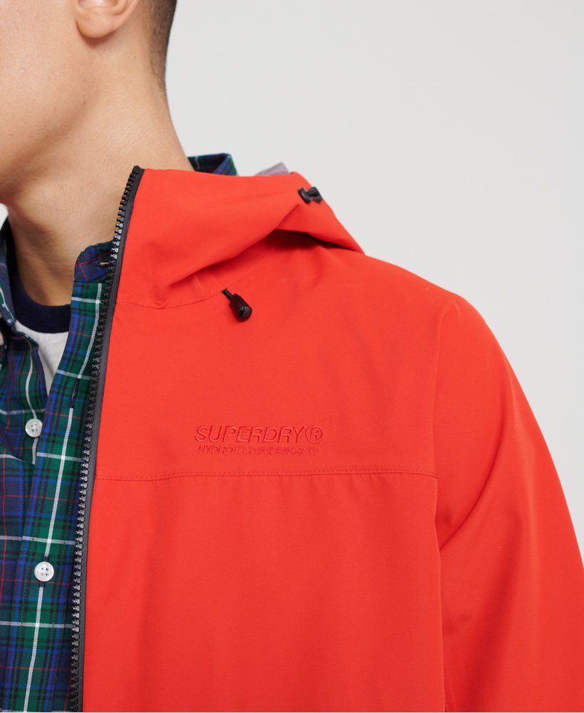 Mens Hydrotech Waterproof Jacket in Red Superdry