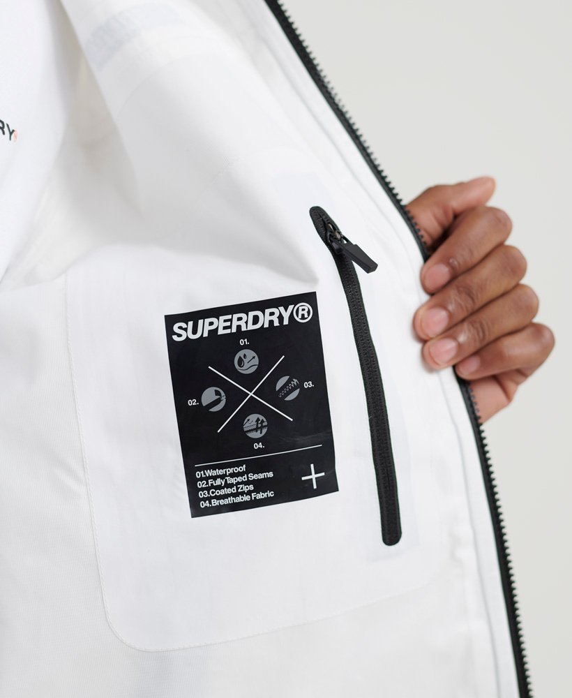 Mens - Hydrotech Waterproof Jacket in White | Superdry