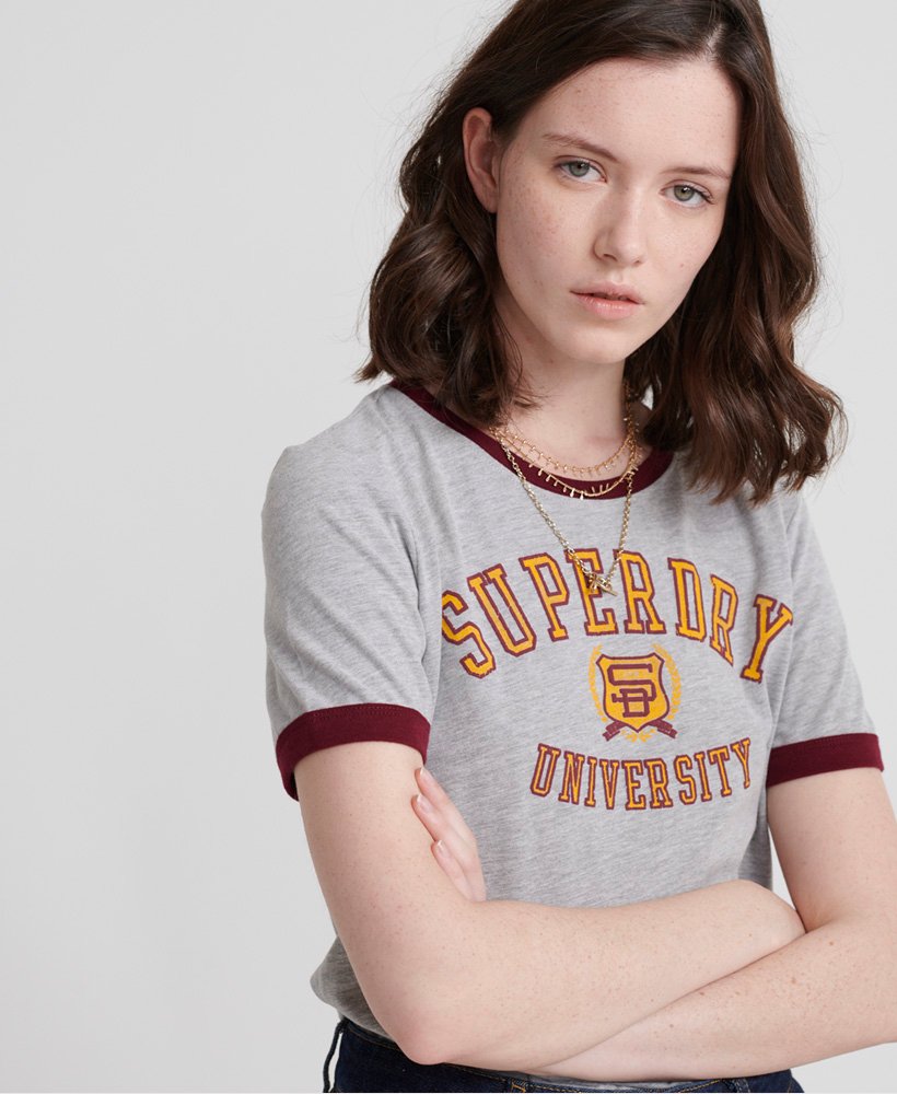 Women's SD University T-Shirt in Grey Marl