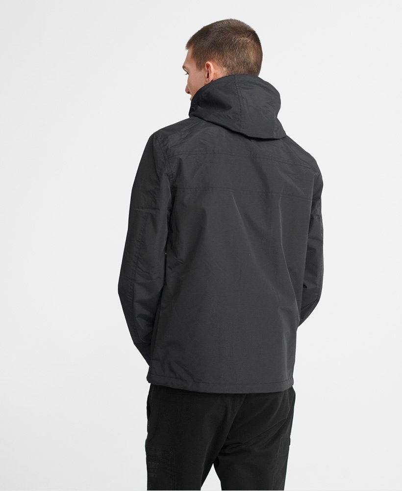 Mens - Tech Hood Pop Zip SD-Windcheater Jacket in Black | Superdry