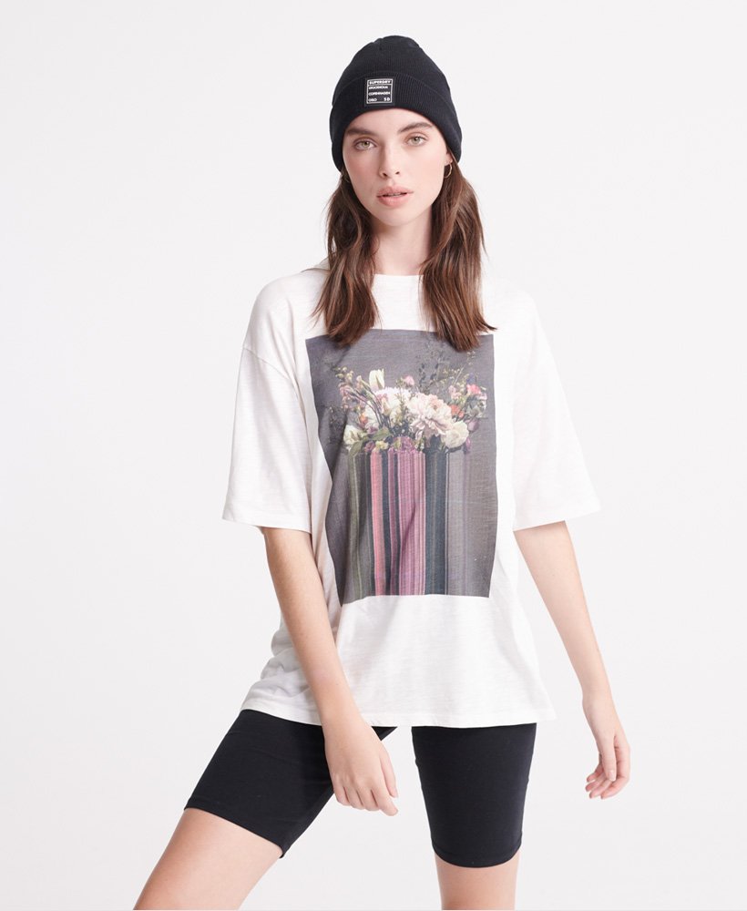 Womens - Ellison Graphic T-Shirt in Chalk White | Superdry UK