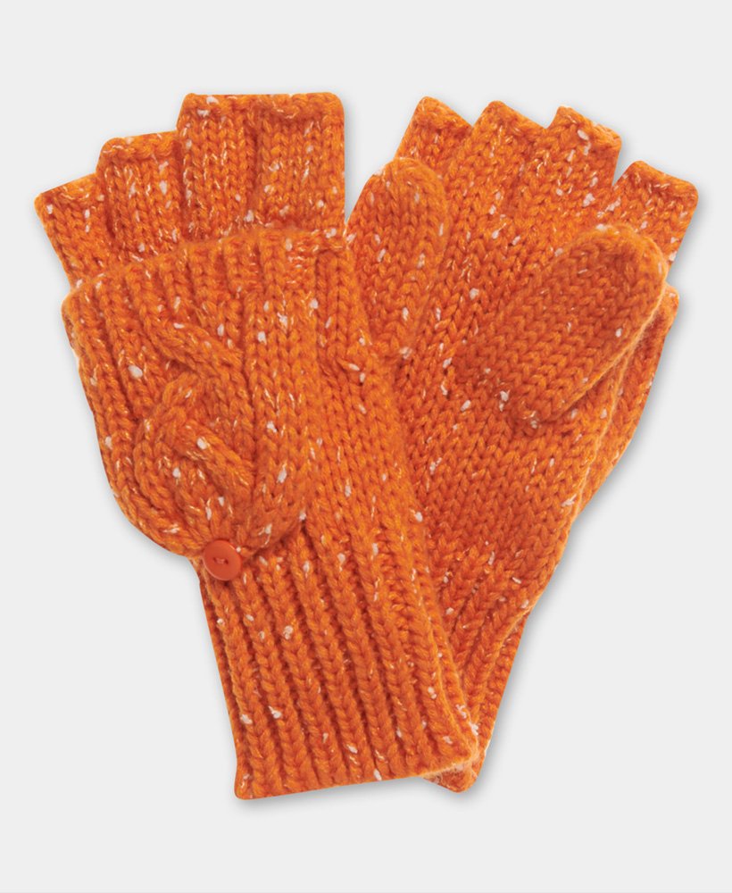 Women’s Gracie Cable Gloves in Orange Superdry UK