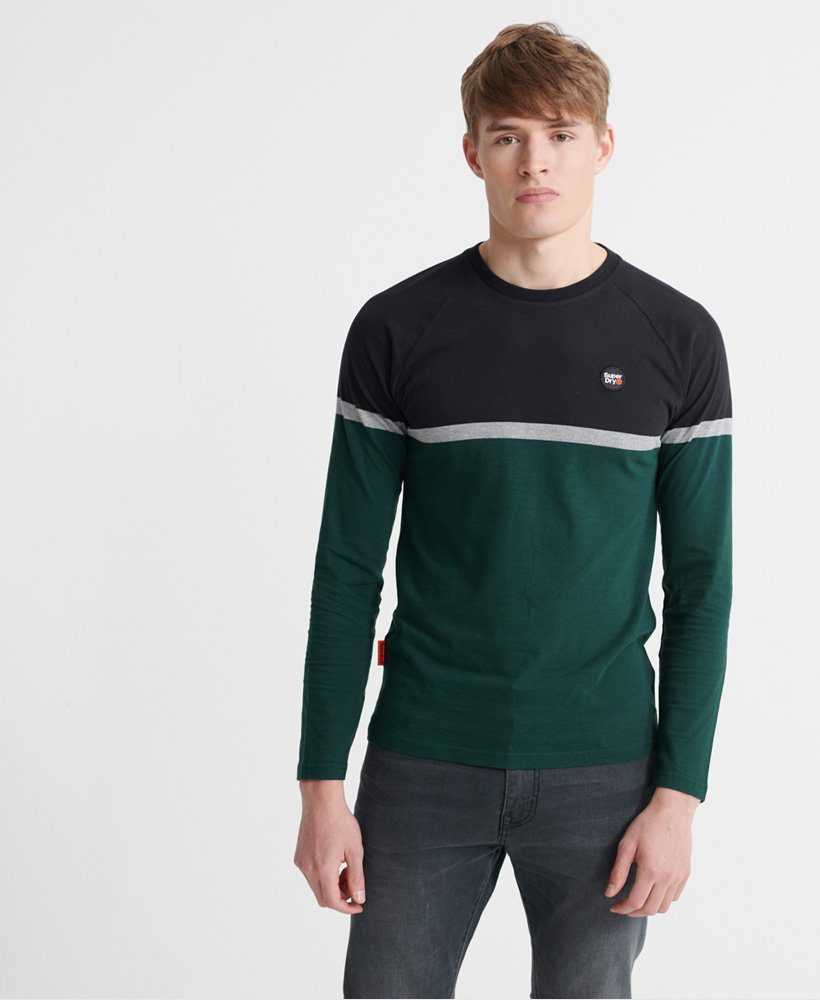 Superdry Men's Collective Colour Block Longsleeved T-Shirt Green 