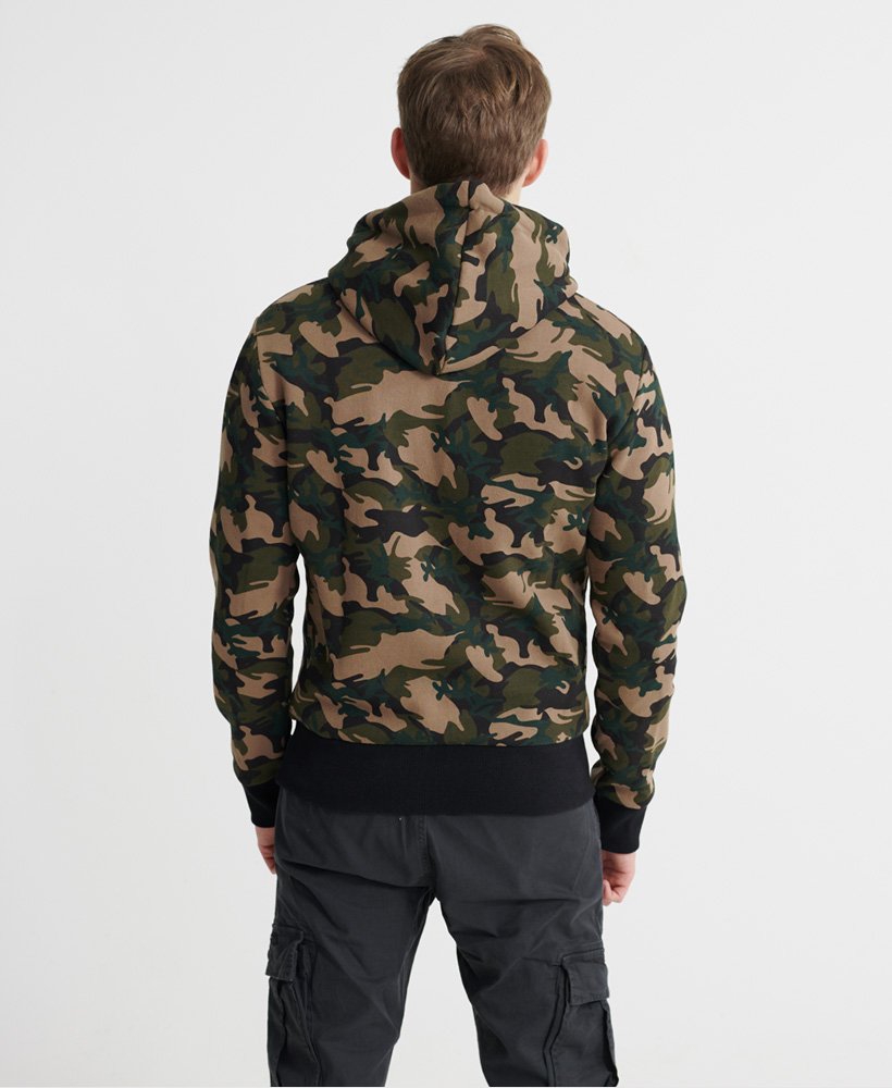 Mens - Core Logo Camo Hoodie in Army Camo | Superdry UK