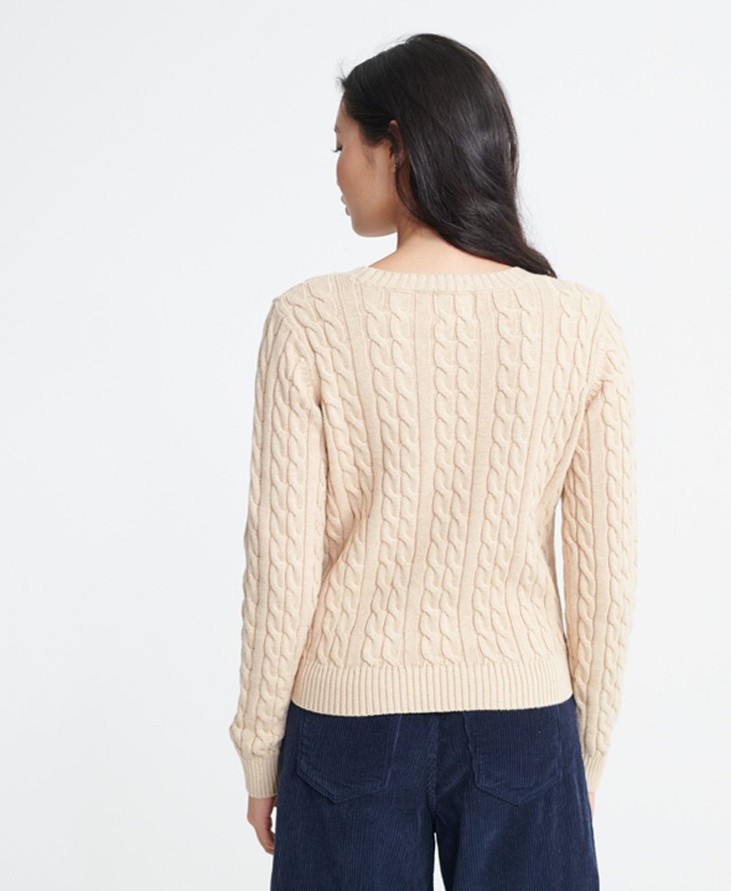 Womens - Becky Cable Knit Jumper in Camel Marl | Superdry UK
