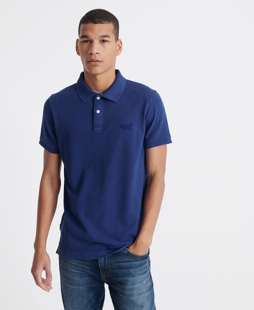 Superdry Organic Cotton Vintage Destroyed Pique Polo Shirt
