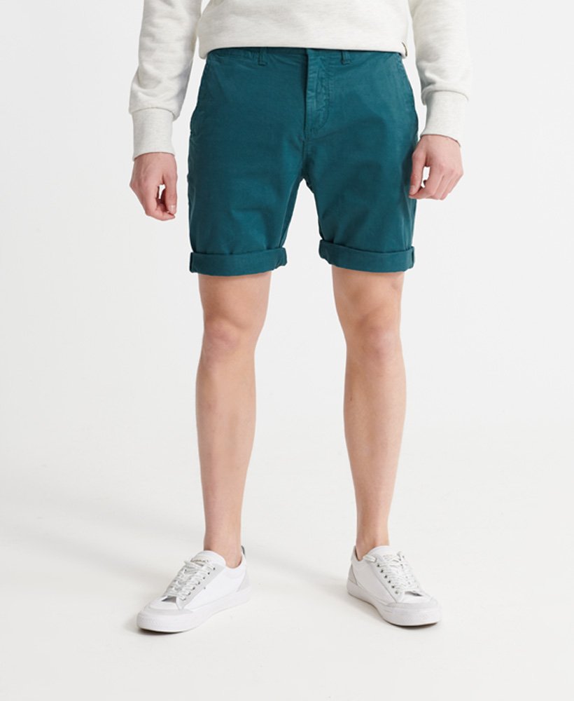 teal chino shorts