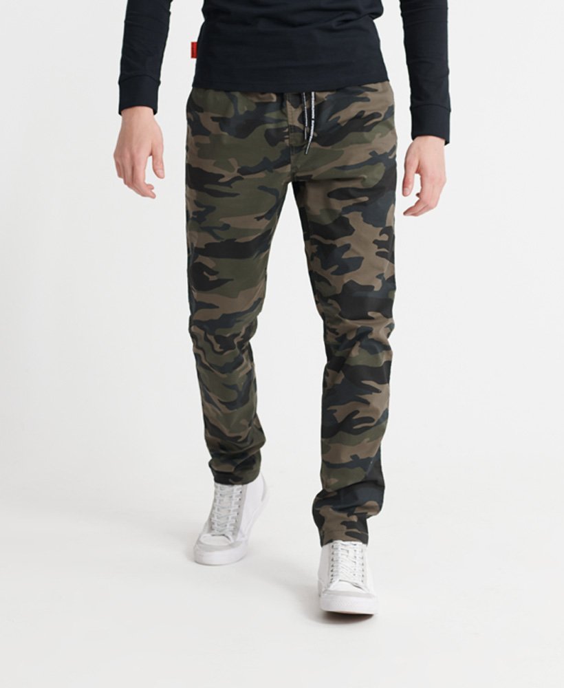 Mens - Worldwide Drawstring Pants in Army Camo | Superdry