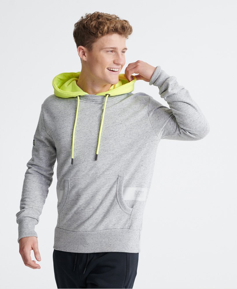 grey and neon hoodie