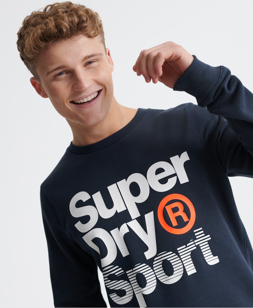 Mens Core Sport Crew Sweatshirt in Navy Superdry UK