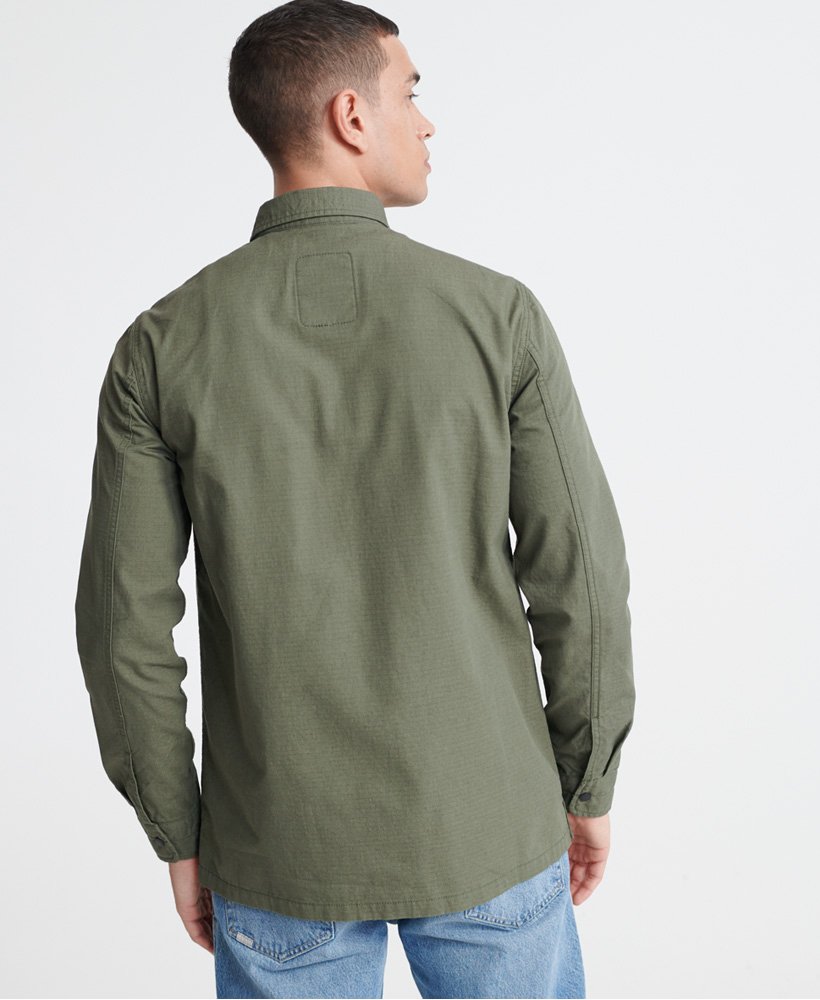 Men's Field Edition Long Sleeve Shirt in Utility Drab | Superdry US
