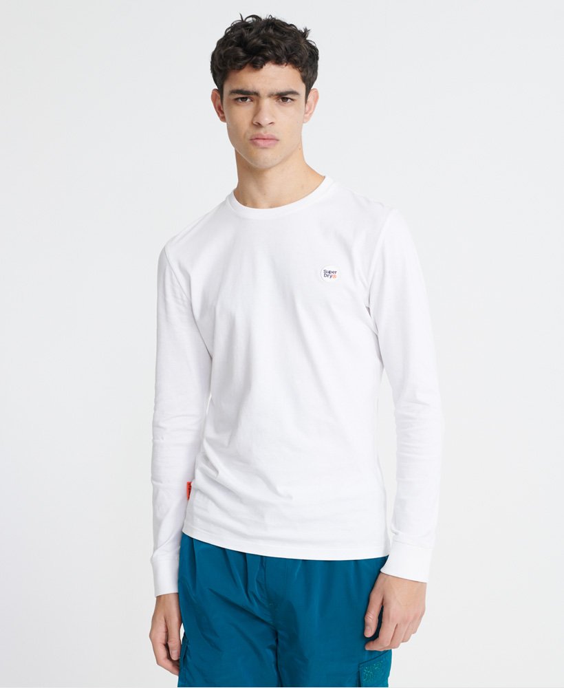 Mens - Organic Cotton Collective Long Sleeved Top in White | Superdry