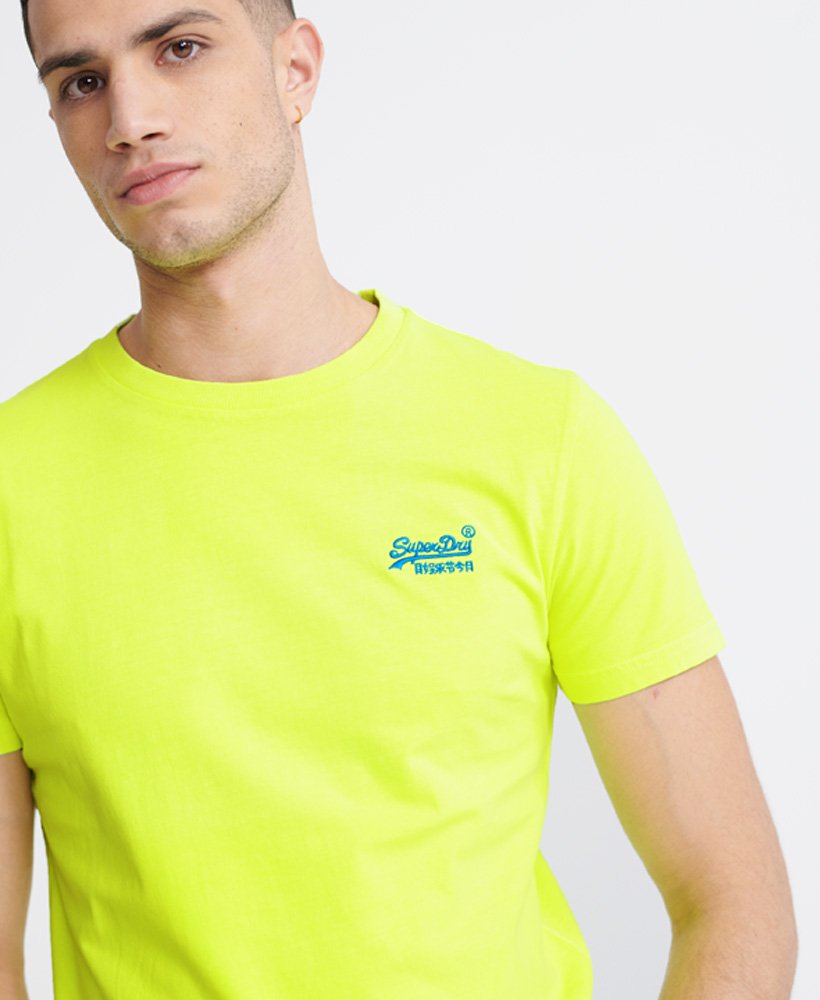Superdry Mens Neon Lite Crew Neck Short Sleeve T Shirt Orange Blue Black Yellow