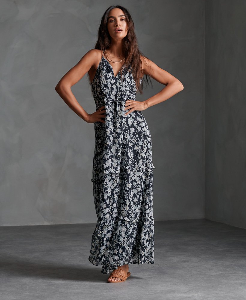 Margaux Maxi Dress in Navy Floral 