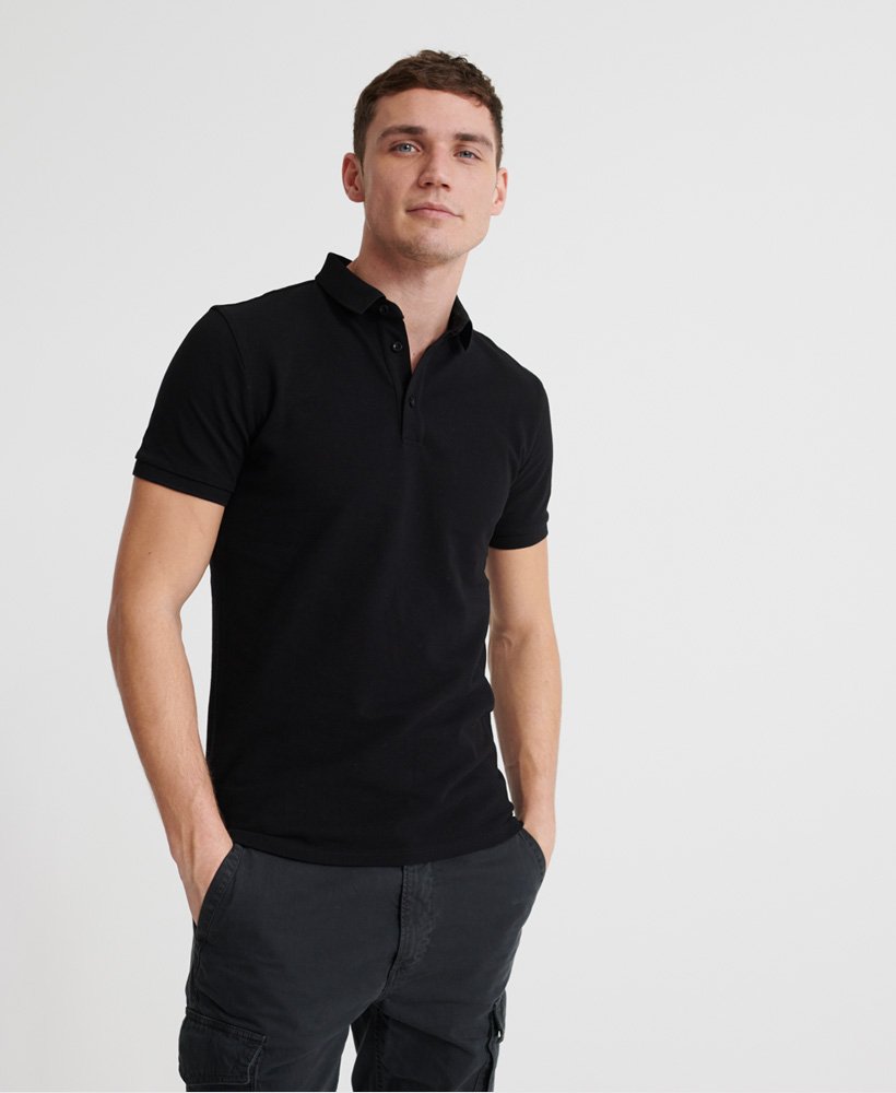 Mens - City Short Sleeved Polo Shirt in Black | Superdry