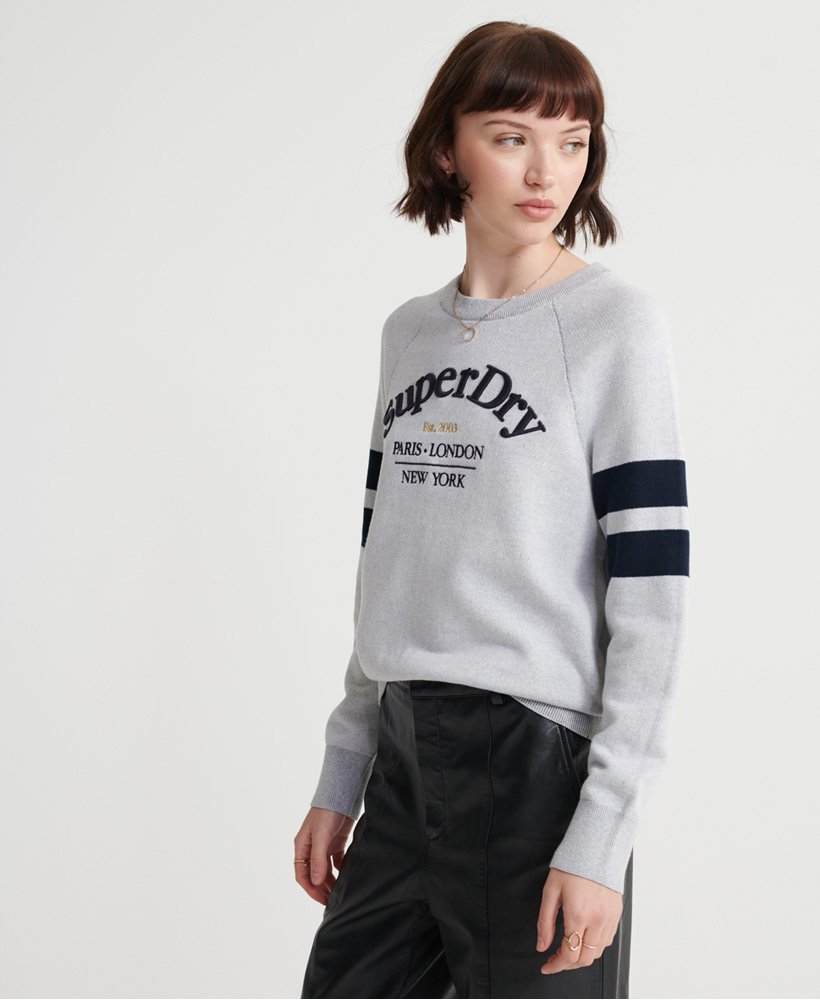 Superdry Amy stickad tröja med logga Tjejer Stickat Superdry Amy stickad tröja med logga Tjejer Stickat