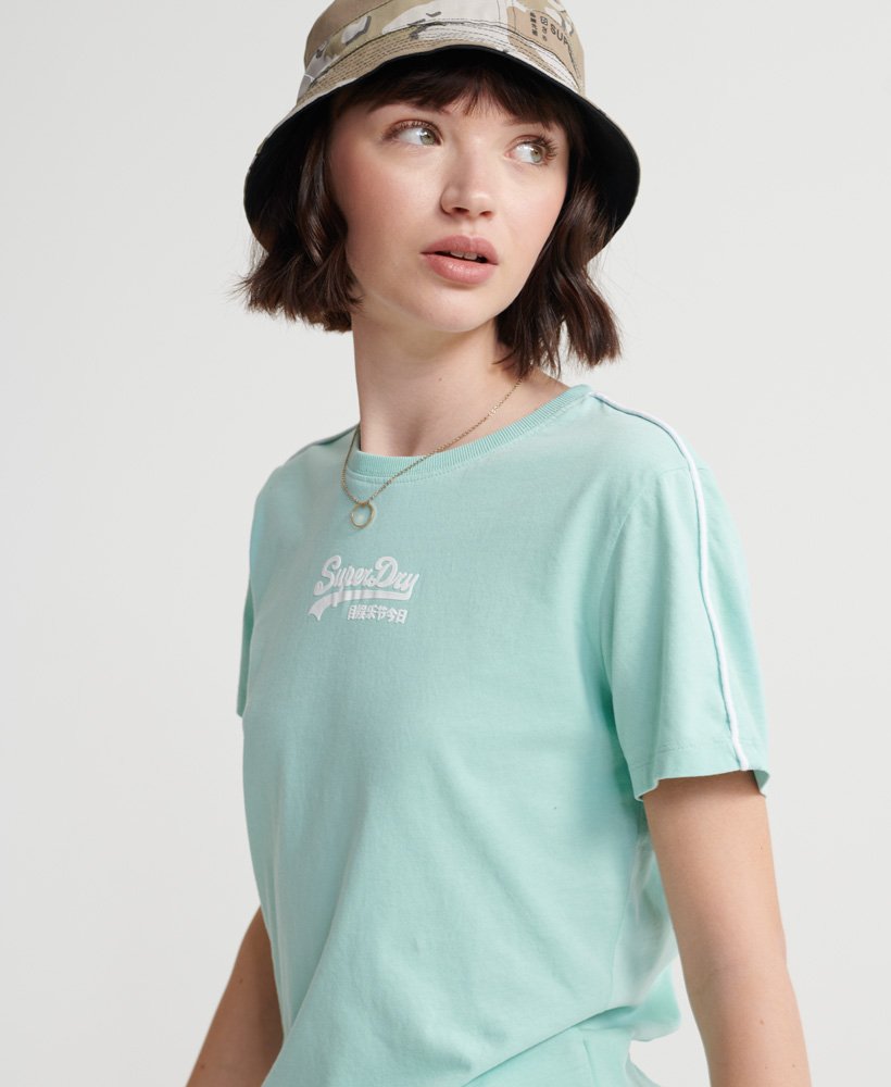 Women's Vintage Logo Micro Piping T-Shirt in Turquoise | Superdry US