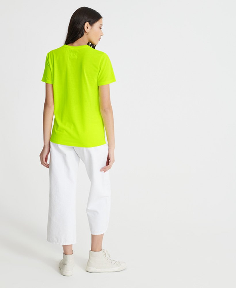 Women's Vintage Logo Outline Pop T-Shirt in Neon Yellow