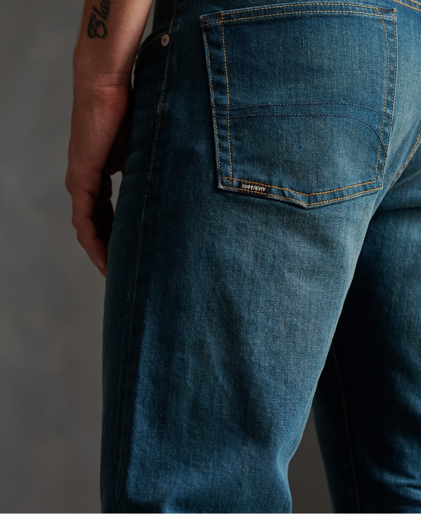 Mens - 04 Daman Straight Jeans in Pistachio Vintage Blue | Superdry UK
