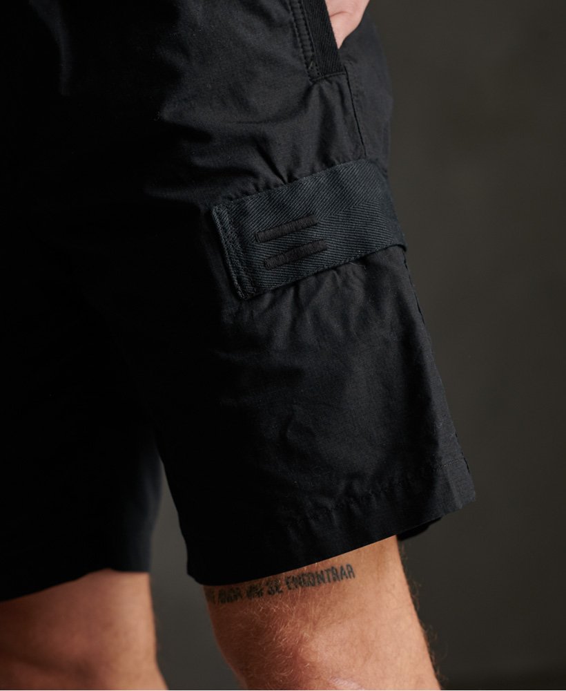 Mens Utility Cargo Shorts in Black Superdry