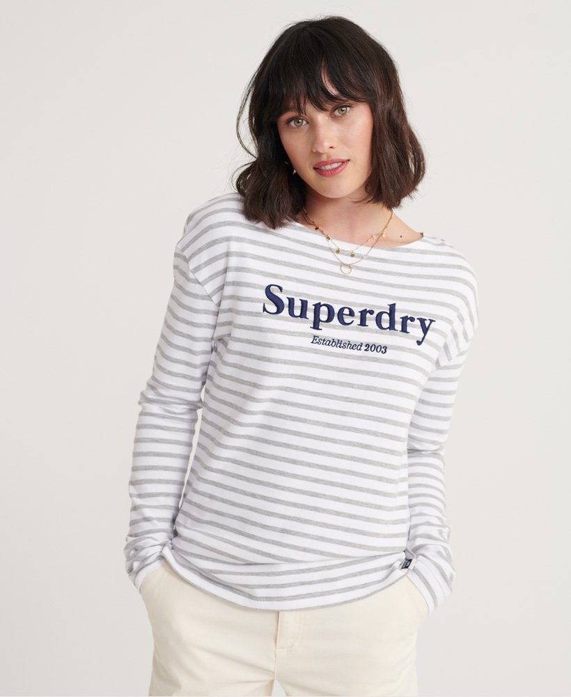 Womens - Blair Stripe Top in Grey | Superdry UK