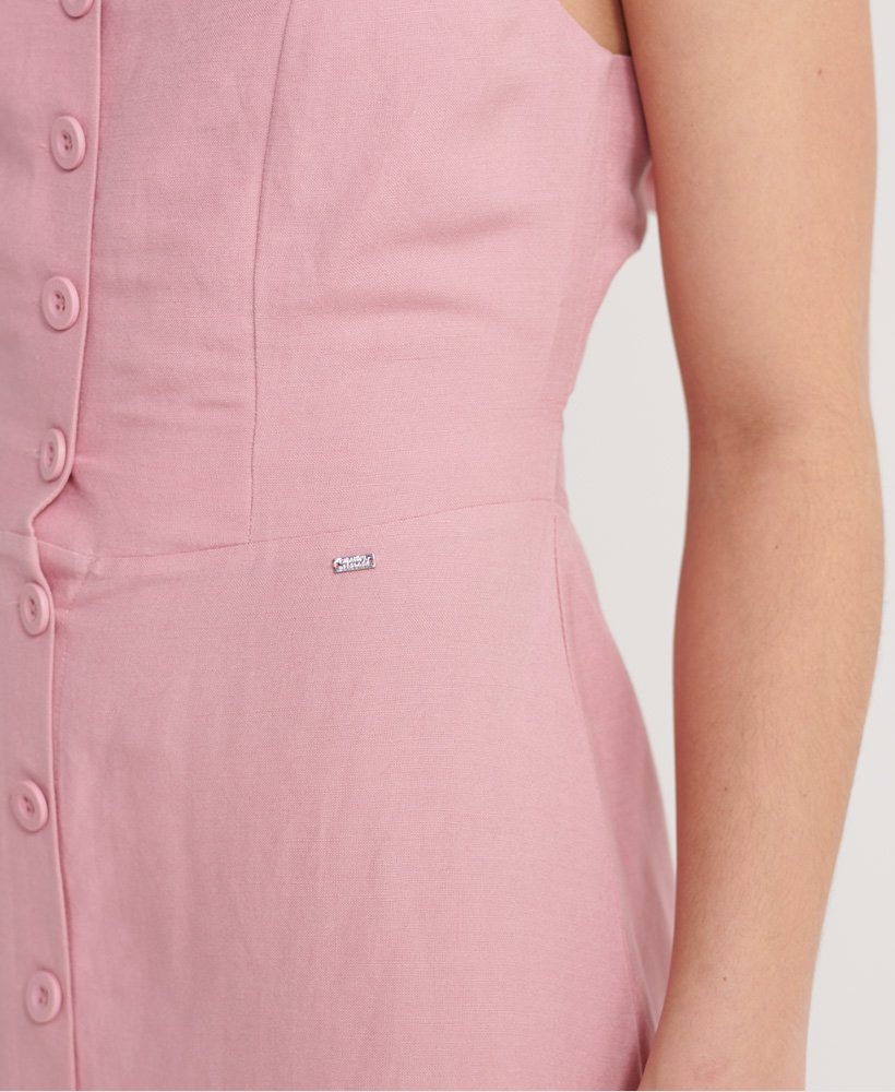 Womens - Eden Linen Dress in Pink 